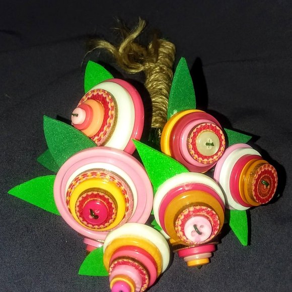 The "Sammy May" Handmade Button Bouquet - Picture 6 of 11